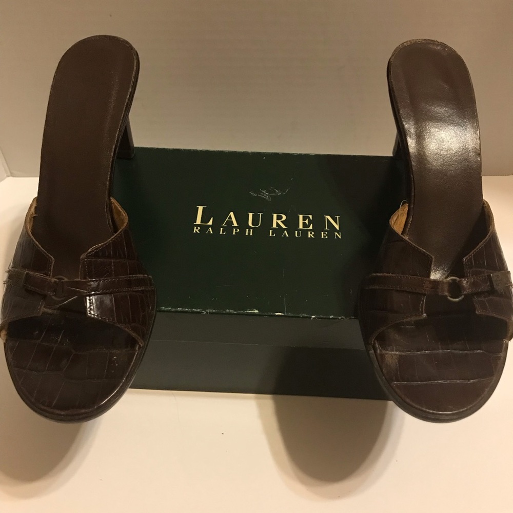 Ralph Lauren Brown Myriam Shoe Sandal Size 8.5 B - Picture 7 of 7